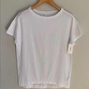 SPANX New Supernaturals Flow Supima Cotton Short Sleeve Tee Shirt Vivid White